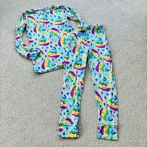 Birdie bean rainbow poop emoji bamboo Pajama Set